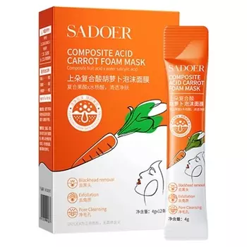 SADOER Маска для лица пенная композитная кислотно-морковная 4.0