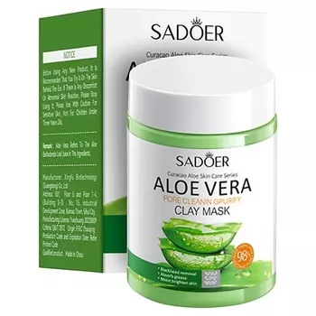 SADOER Маска для лица против черных точек увлажняющая глиняная с экстрактом алоэ