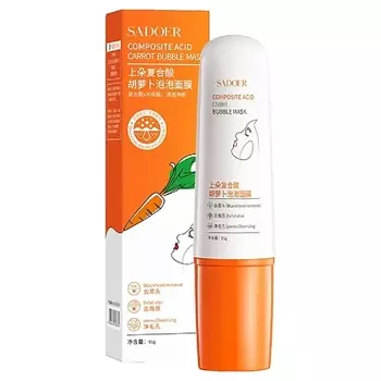 SADOER Маска для лица пузырьковая с экстрактом моркови