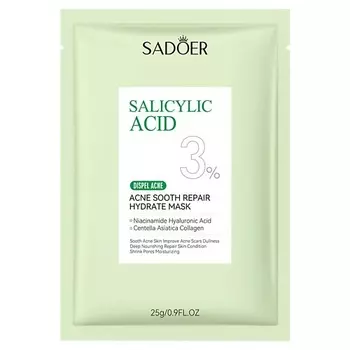 SADOER Маска для лица тканевая с салициловой кислотой