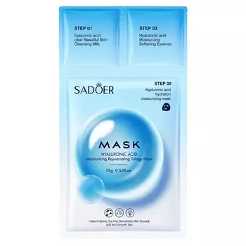 SADOER Маска для лица трехкомпонентная увлажняющая с гиалуроновой кислотой