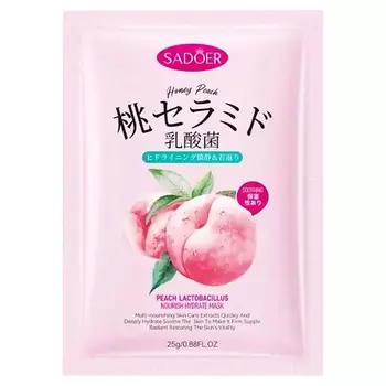 SADOER Маска для лица увлажняющая и питательная с персиком и лактобактериями