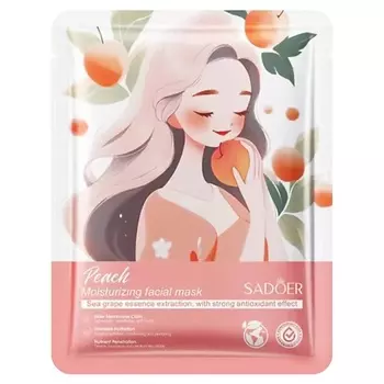 SADOER Маска для лица увлажняющая с экстрактом персика и антиоксидантами