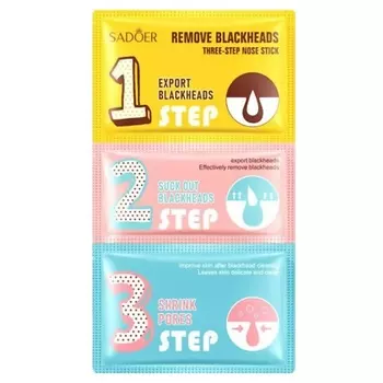 SADOER Маска для носа от черных точек трехступенчатая 7.0