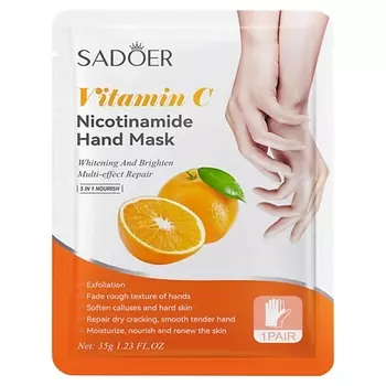 SADOER Маска для рук с никотинамидом и витамином С