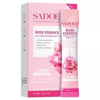 SADOER Маска-пленка для лица коллагеновая омолаживающая с эссенцией розы
