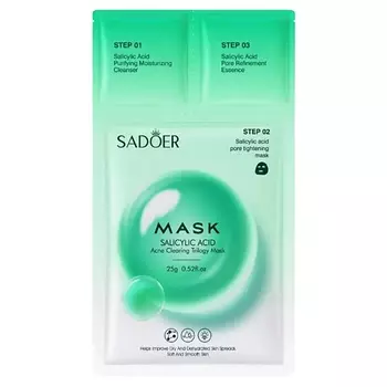 SADOER Маска трехкомпонентная очищающая против акне с салициловой кислотой