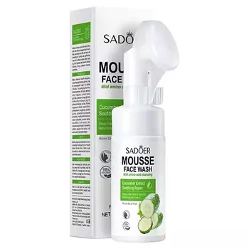 SADOER Мусс для умывания очищающий с экстрактом огурца и мягкой щеточкой