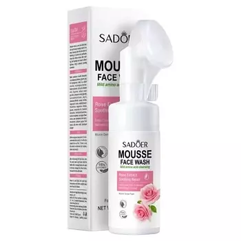 SADOER Мусс для умывания очищающий с экстрактом розы и мягкой щеточкой