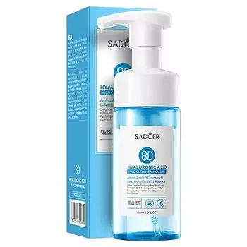 SADOER Мусс для умывания увлажняющий и очищающий с гиалуроновой кислотой