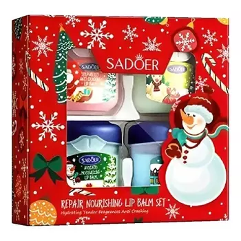 SADOER Набор бальзамов для губ питательных Christmas