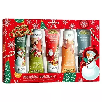 SADOER Набор кремов для рук Christmas с авокадо, киви, клубника, апельсин и молоко