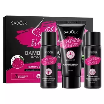 SADOER Набор средств для лица от черных точек и угрей с бамбуковым углем