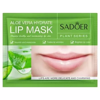 SADOER Патчи для губ увлажняющие и питательные с экстрактом алоэ вера