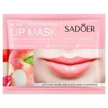 SADOER Патчи для губ увлажняющие с экстрактом медового персика