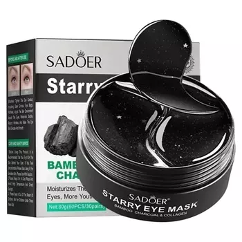 SADOER Патчи для области вокруг глаз увлажняющие и смягчающие с бамбуковым углем 60.0