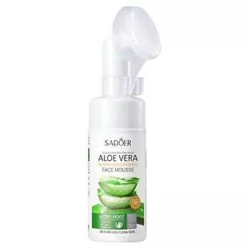 SADOER Пенка для лица очищающая с соком алоэ вера и мягкой щеточкой 120.0