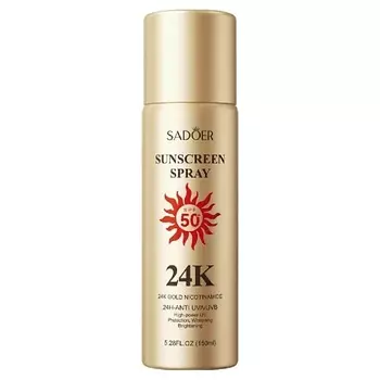 SADOER Спрей для лица и тела с золотом 24 карата и ниацинамидом SPF50 PA+++