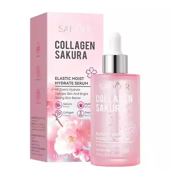 SADOER Сыворотка для лица эластичная с коллагеном и экстрактом из цветков сакуры