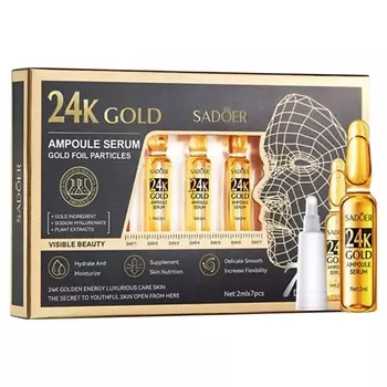 SADOER Сыворотка для лица с частицами золота ампулы 2.0