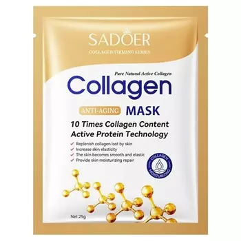 SADOER Тканевая маска для лица антивозрастная с коллагеном 25.0