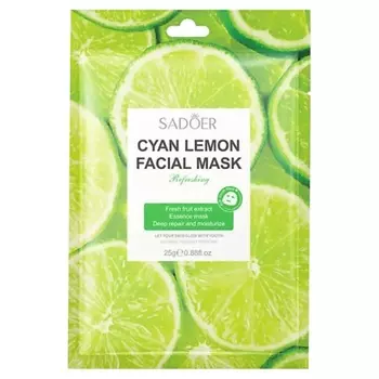 SADOER Тканевая маска для лица тонизирующая с экстрактом лайма 25.0