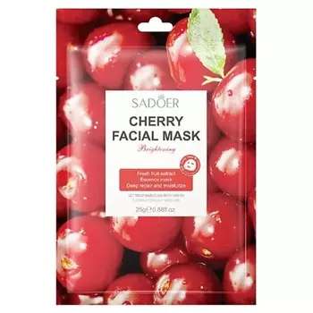 SADOER Тканевая маска для лица увлажняющая и восстанавливающая с экстрактом вишни 25.0
