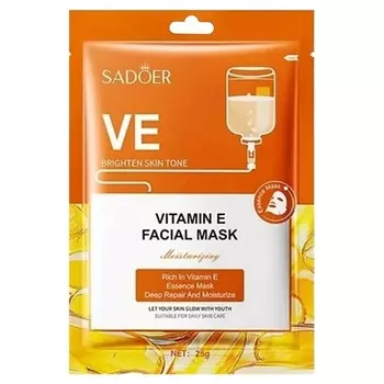 SADOER Тканевая маска для лица увлажняющая и восстанавливающая с витамином Е 25.0