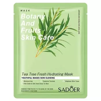 SADOER Тканевая маска для лица увлажняющая с экстрактом чайного дерева 25.0