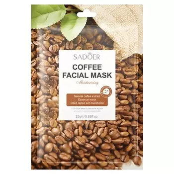 SADOER Тканевая маска для лица увлажняющая с экстрактом кофе 25.0