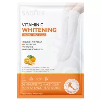 SADOER Тканевая маска для ног питательная и выравнивающая тон кожи с витамином С 80.0