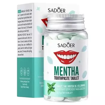 SADOER Твердая зубная паста нейтрализатор желтизны с ментолом