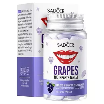 SADOER Твердая зубная паста со вкусом винограда