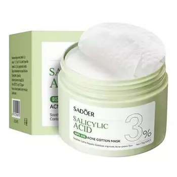 SADOER Ватные диски для лица против акне с салициловой кислотой