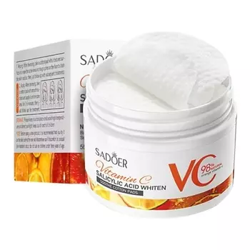 SADOER Ватные диски успокаивающие с салициловой кислотой и витамином С