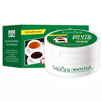 SADOER Зубной порошок от следов кофе и чая