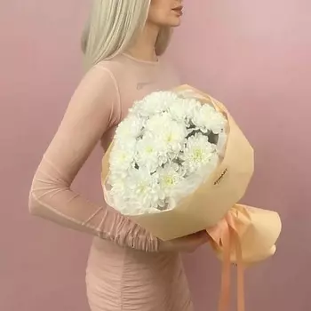 САДЫ ЛЮБВИ Монобукет Сады Любви "Моно белая кустовая хризантема"