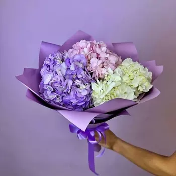 САДЫ ЛЮБВИ ТОП Букет Разноцветная гортензия трио