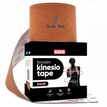 SAFE SPOT Кинезио тейп для груди косметический лифтинг kinesiology boob tape 5 см телесный
