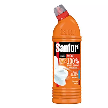 САНФОР Чистящее средство для туалета от сложных загрязнений WC Gel Super Power