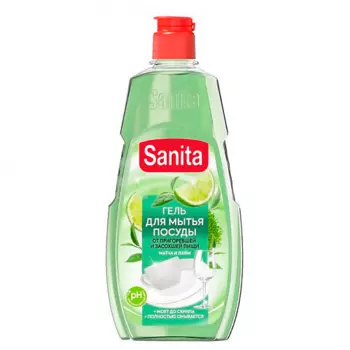 SANITA Гель для мытья посуды Матча + лайм 450.0
