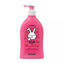 SANOSAN Гель для душа и шампунь с ароматом малины 400.0