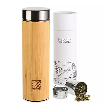 SANTAI LIVING Термос - термокружка "100% BAMBOO" c заварником (530 мл.)