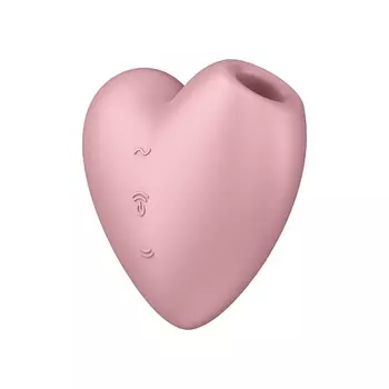 SATISFYER Двухсторонний вакуум-волновой вибростимулятор Cutie Heart pink