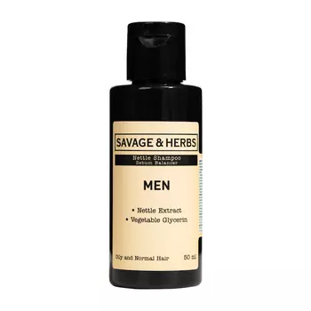 SAVAGE&amp;HERBS Мужской травяной шампунь для жирных волос из крапивы
