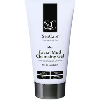 SEACARE Мужской грязевой очищающий гель для умывания лица с Минералами Мертвого моря и Пентавитином 150.0