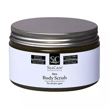 SEACARE Мужской Омолаживающий скраб для тела с минералами Мертвого Моря и натуральными маслами 420.0