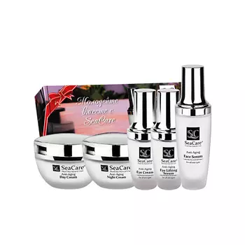 SEACARE Антивозрастной набор №12:Дневной и Ночной кремы,Сыворотка для лица,Крем,Сыворотка для глаз