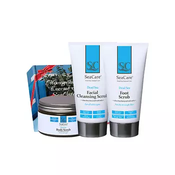 SEACARE Подарочный SPA набор №11: Скраб для тела, Скраб для ног, Очищающий скраб для лица
