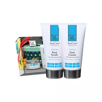 SEACARE Подарочный SPA Набор №2, Крем для ног и Скраб для ног с минералами Мертвого Моря и маслами